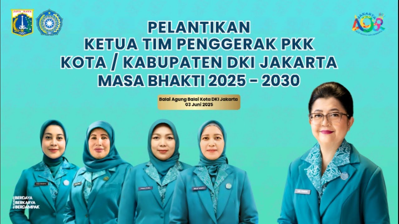 Pelantikan Ketua Tim Penggerak PKK Kota/Kabupaten DKI Jakarta Masa Bhakti 2025-2030